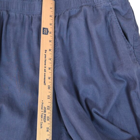 Old Navy Blue Grey Wide Leg Cropped Pants Size XL Linen Blend Elastic Waist - Picture 7 of 9
